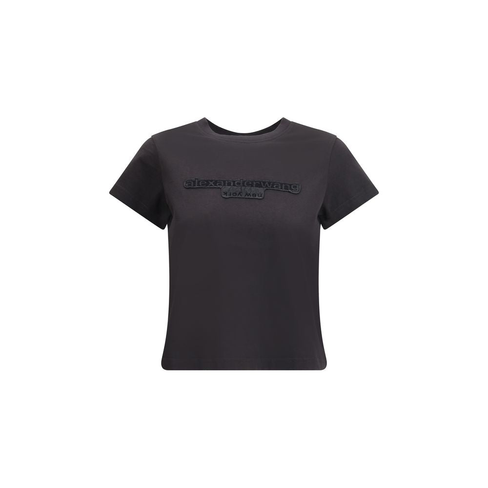 Alexander Wang Katoenen T Shirt Logo Antraciet Elegante