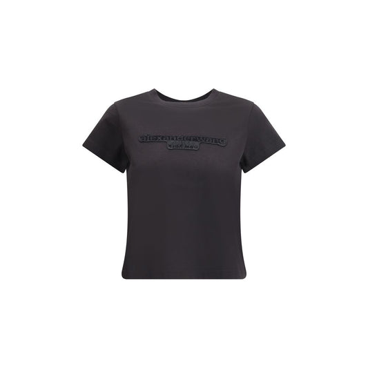 Alexander Wang Katoenen T Shirt Logo Antraciet Elegante