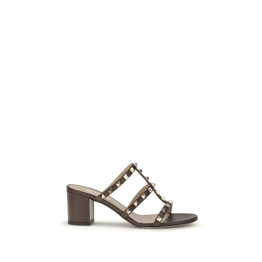 Valentino Garavani Rockstud Slider Sandaal Kalfsleer Platina