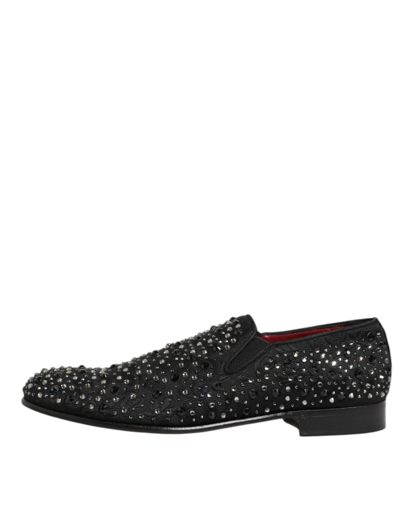 Dolce & Gabbana Suede Loafers Kristallen Versiering Zwart