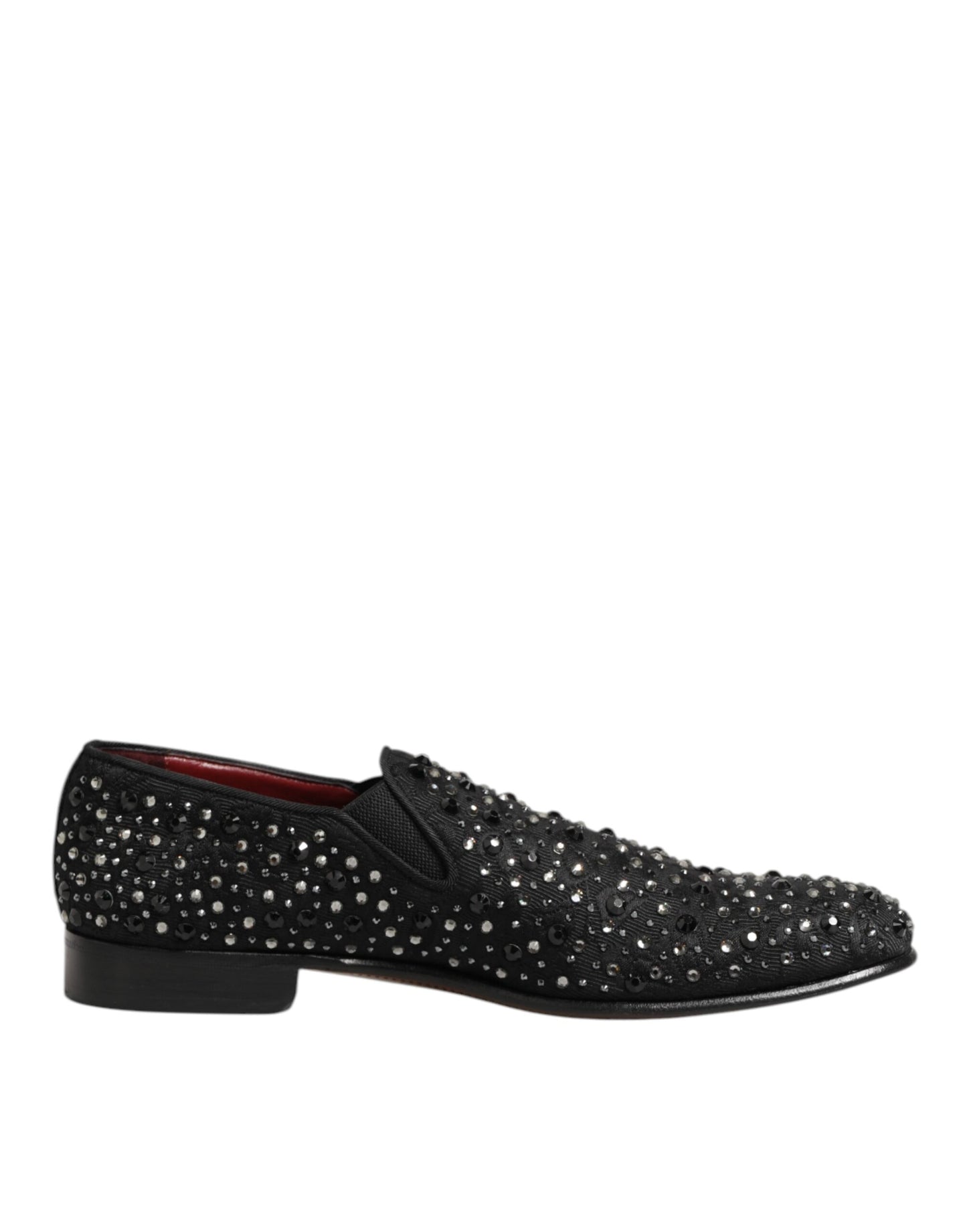 Dolce & Gabbana Suede Loafers Kristallen Versiering Zwart
