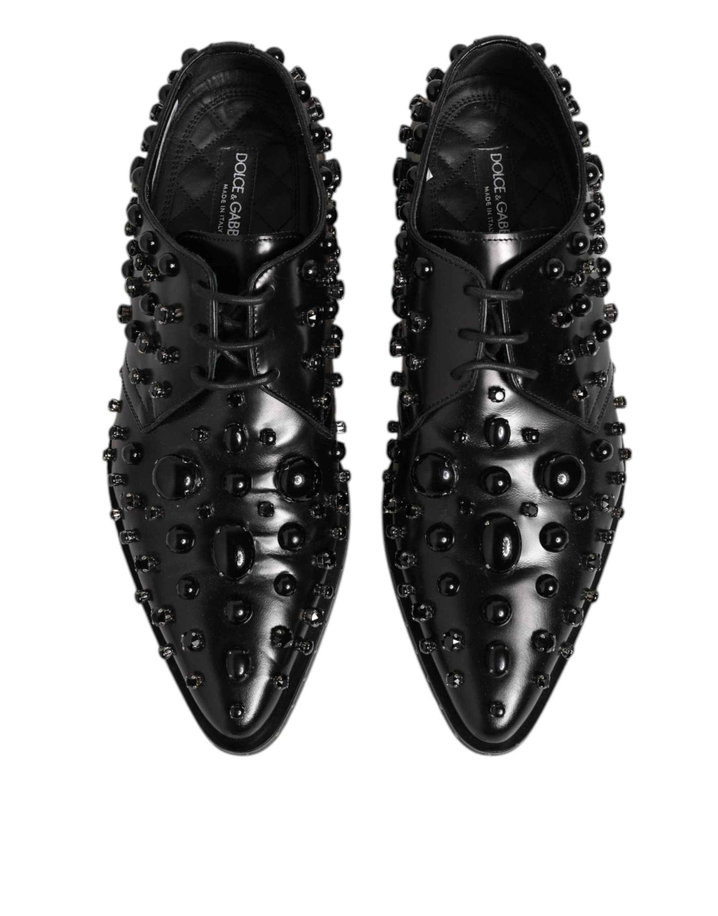 Dolce & Gabbana Black Crystal Embellished Formal Derby Shoes