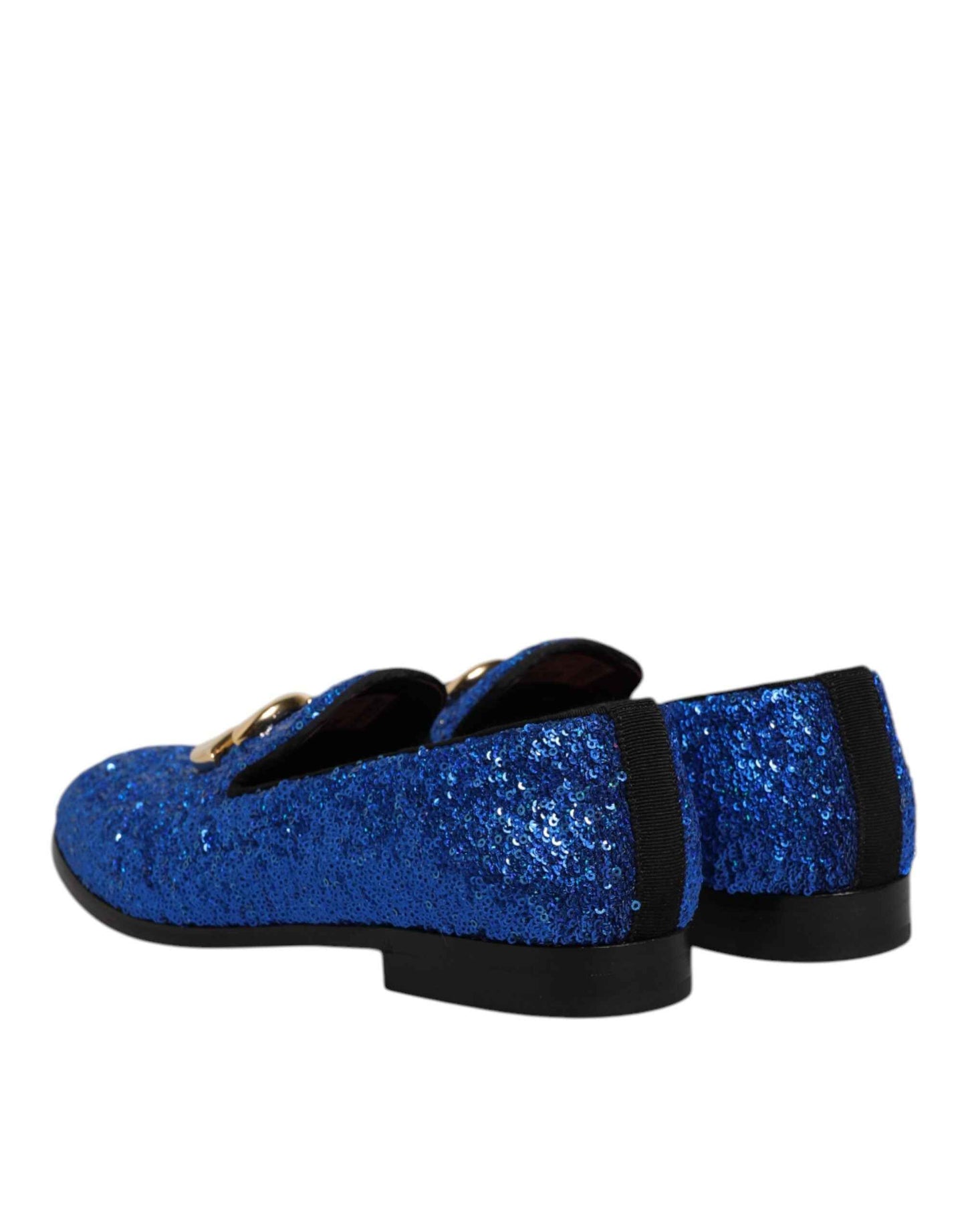 Dolce & Gabbana Blauwe Sequined Loafers Formele Schoenen