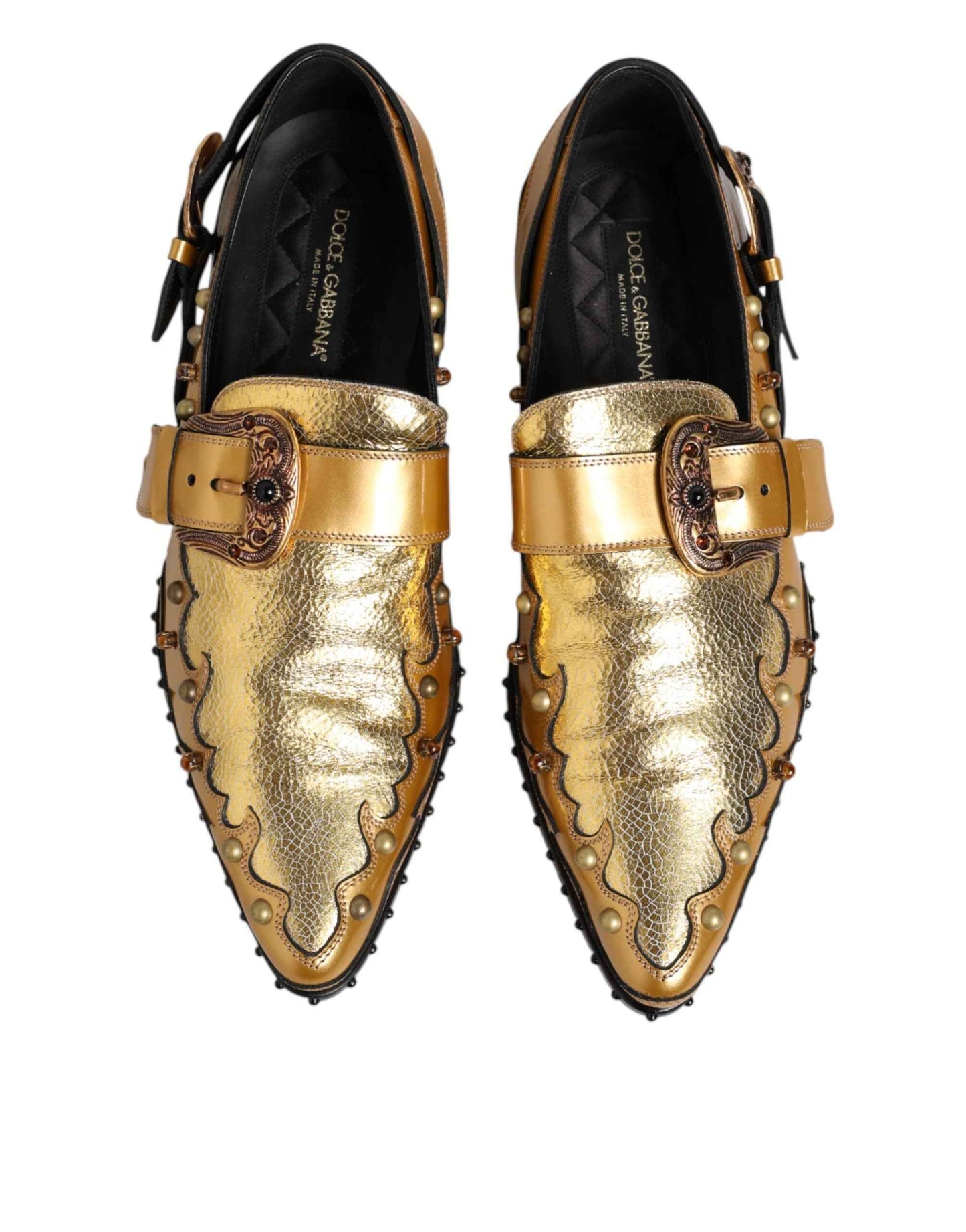 Dolce & Gabbana Monk Strap Goud Leer Formele Schoenen Goud
