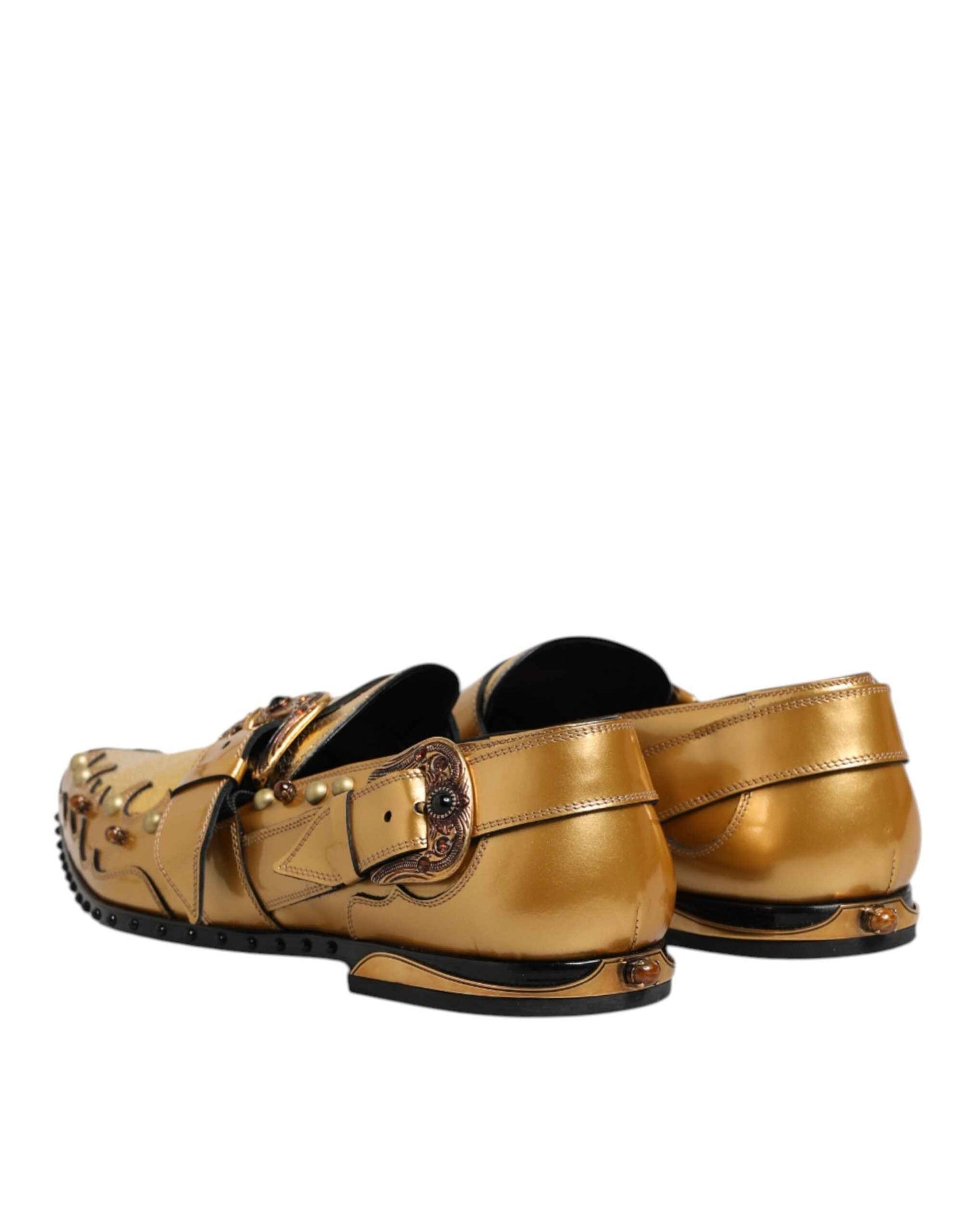 Dolce & Gabbana Monk Strap Goud Leer Formele Schoenen Goud