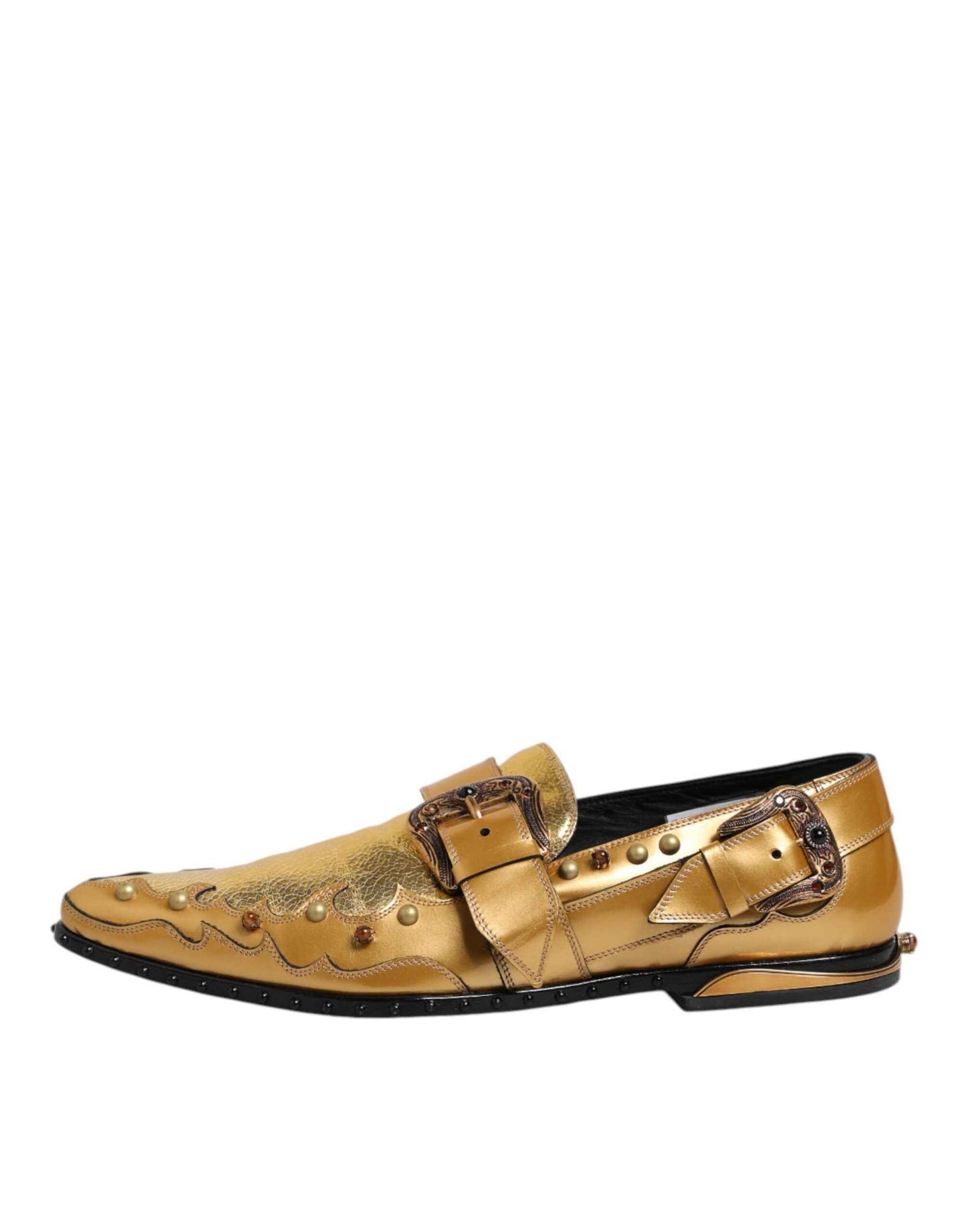 Dolce & Gabbana Monk Strap Goud Leer Formele Schoenen Goud