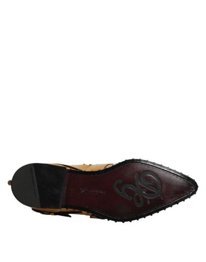 Dolce & Gabbana Monk Strap Goud Leer Formele Schoenen Goud