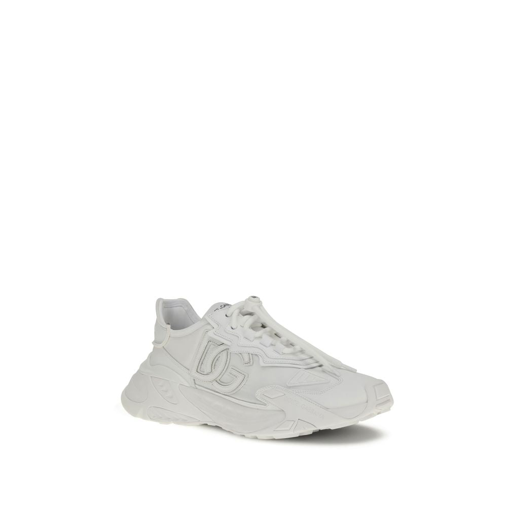 Dolce & Gabbana Sneakers Leer Viscose Premium Zwart