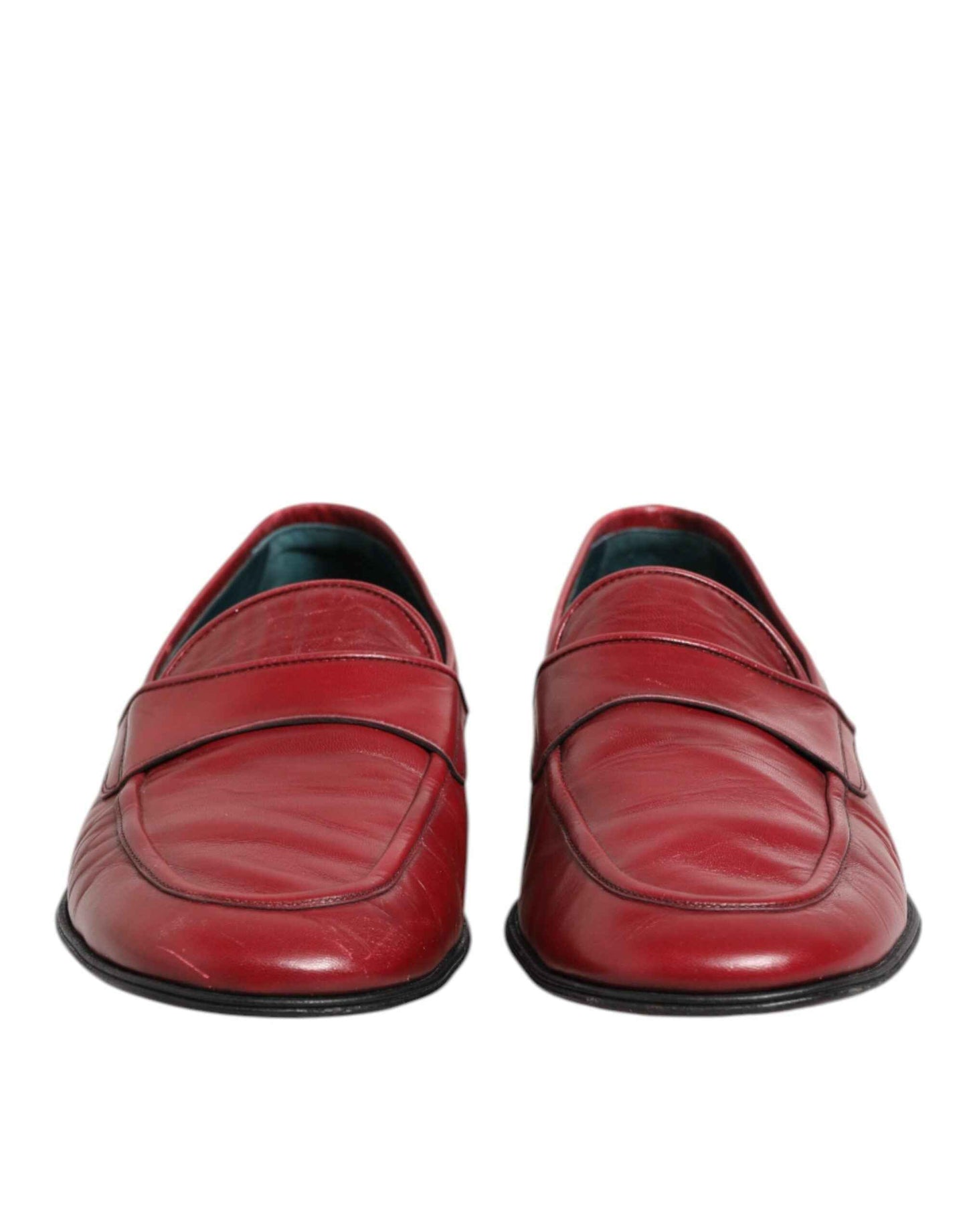 Dolce Gabbana Lederen Slip On Loafers Rood Luxe Formeel