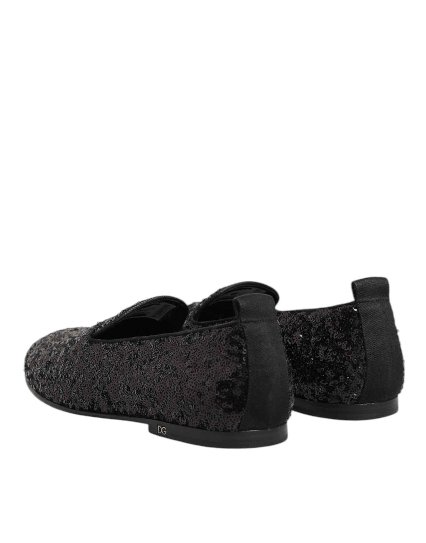 Dolce & Gabbana Sequined Slip On Loafers Zwart Luxe