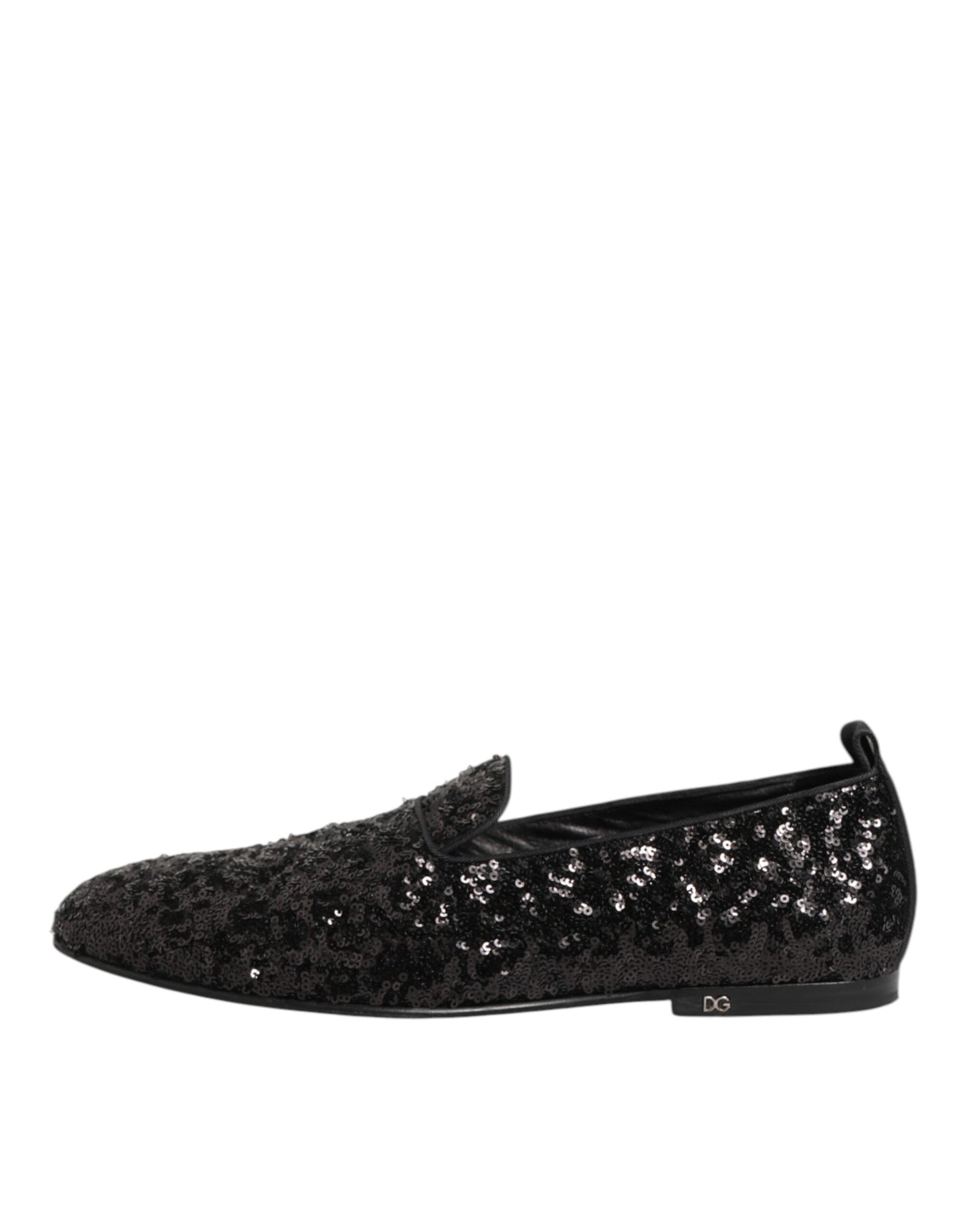 Dolce & Gabbana Sequined Slip On Loafers Zwart Luxe