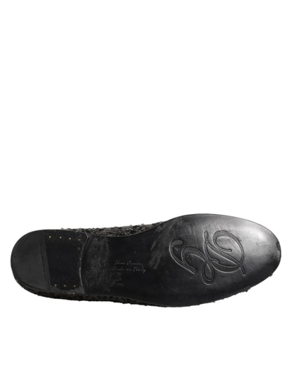 Dolce & Gabbana Sequined Slip On Loafers Zwart Luxe