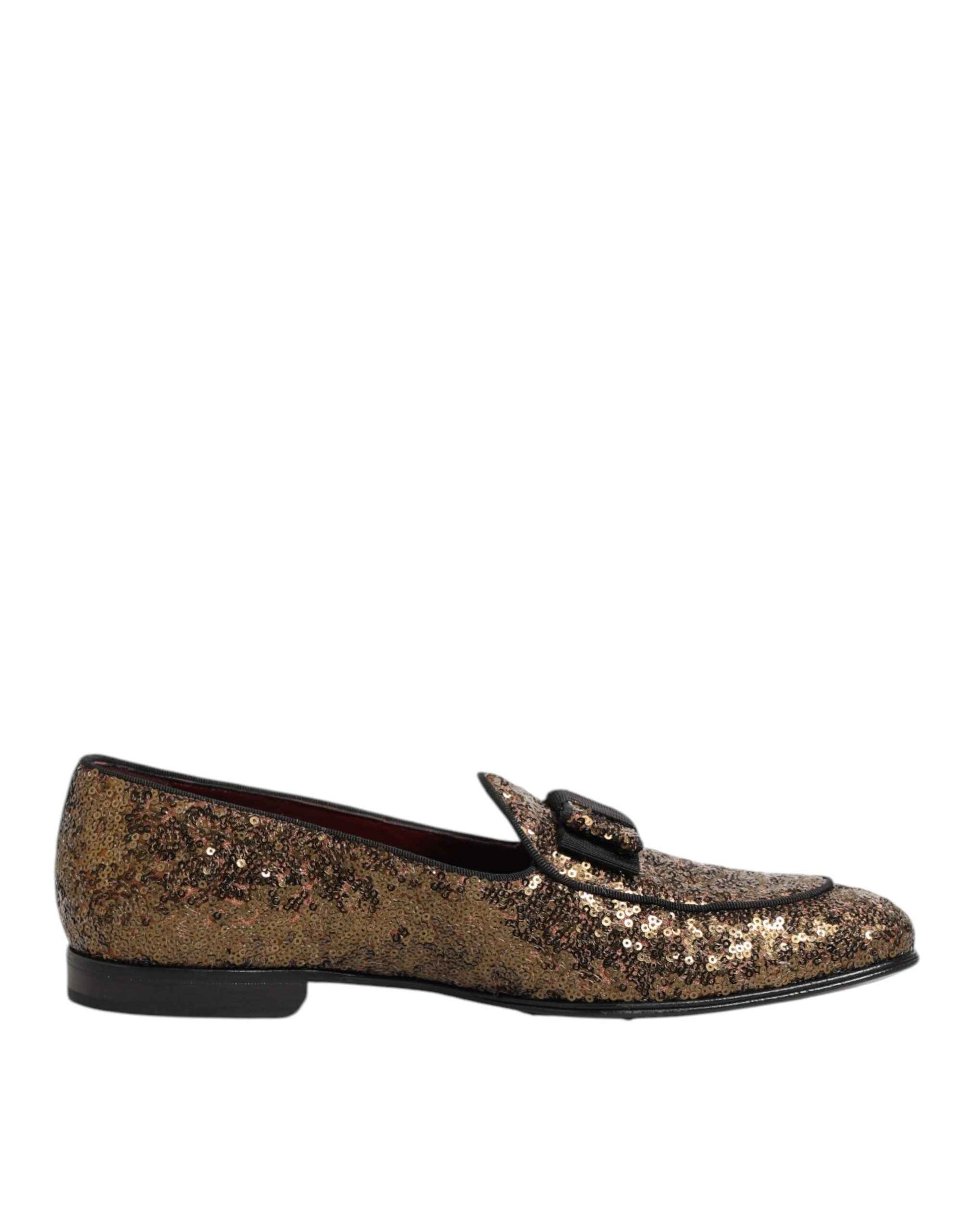 Dolce & Gabbana Gouden Pailletten Loafers Voor Mannen