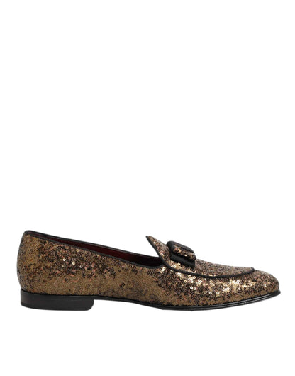 Dolce & Gabbana Gouden Pailletten Loafers Voor Mannen
