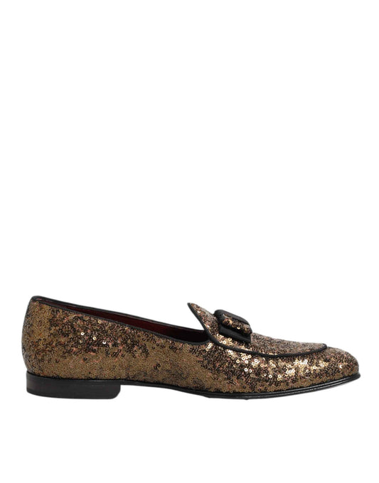 Dolce & Gabbana Gouden Pailletten Loafers Voor Mannen