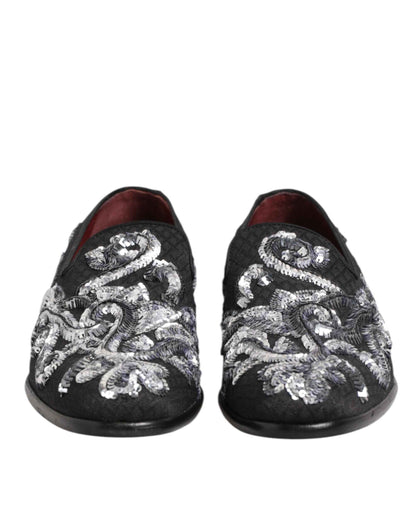 Dolce & Gabbana Loafers Pailletten Luxe - Zwart/Zilver