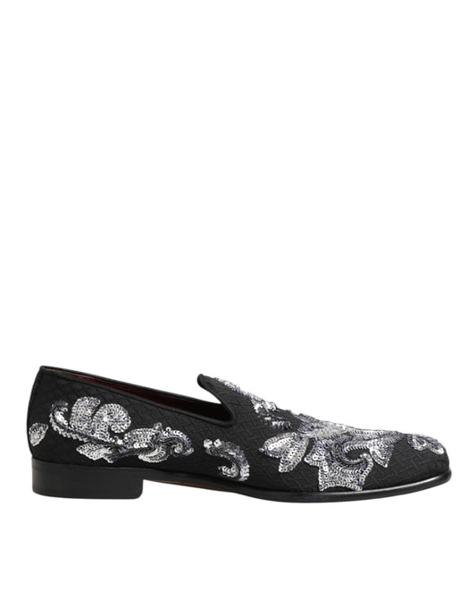 Dolce & Gabbana Loafers Pailletten Luxe - Zwart/Zilver