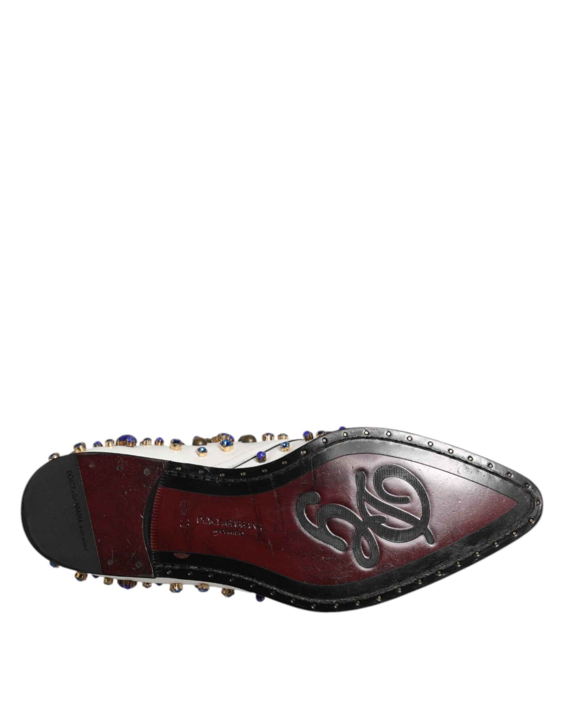 Dolce & Gabbana Kristallen Leer Luxe Schoenen – Wit