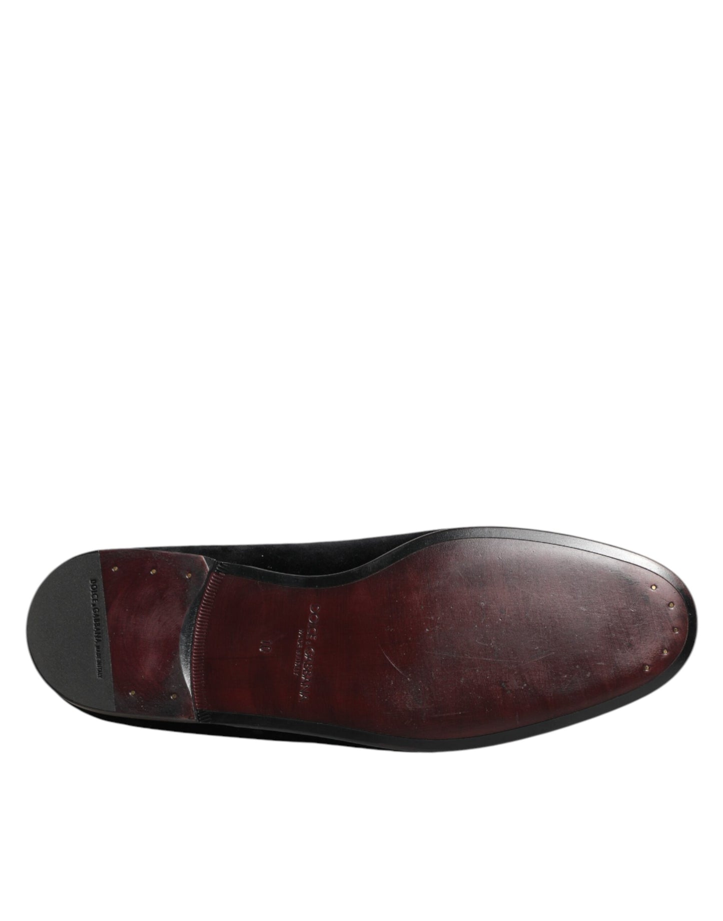Dolce Gabbana Kruisversierde Slip On Leren Loafers Zwart