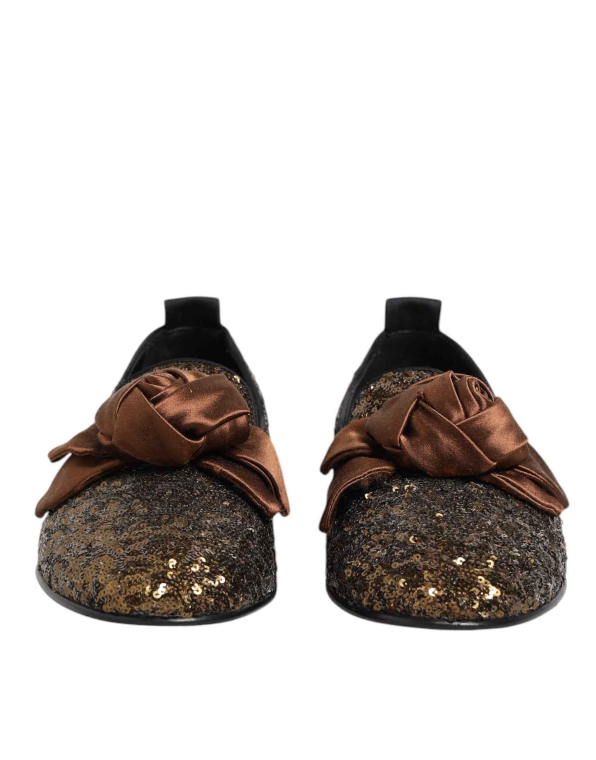 Dolce & Gabbana Gouden Pailletten Slip On Loafers Heren