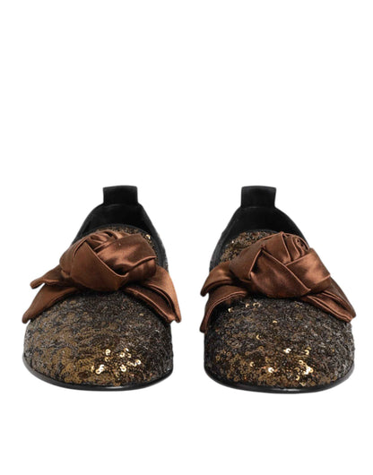 Dolce & Gabbana Gouden Pailletten Slip On Loafers Heren