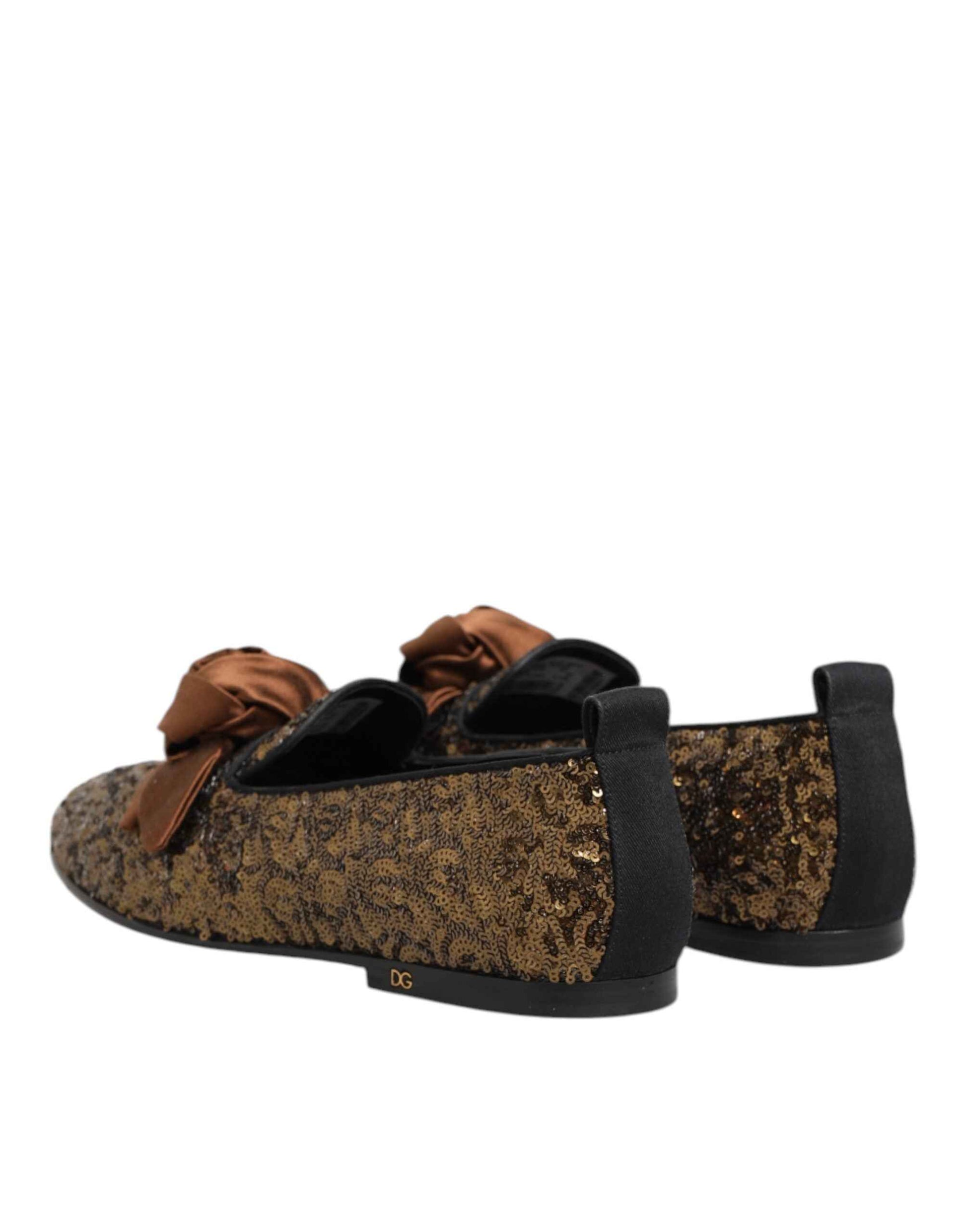 Dolce & Gabbana Gouden Pailletten Slip On Loafers Heren