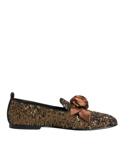 Dolce & Gabbana Gouden Pailletten Slip On Loafers Heren