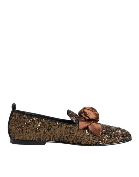 Dolce & Gabbana Gouden Pailletten Slip On Loafers Heren