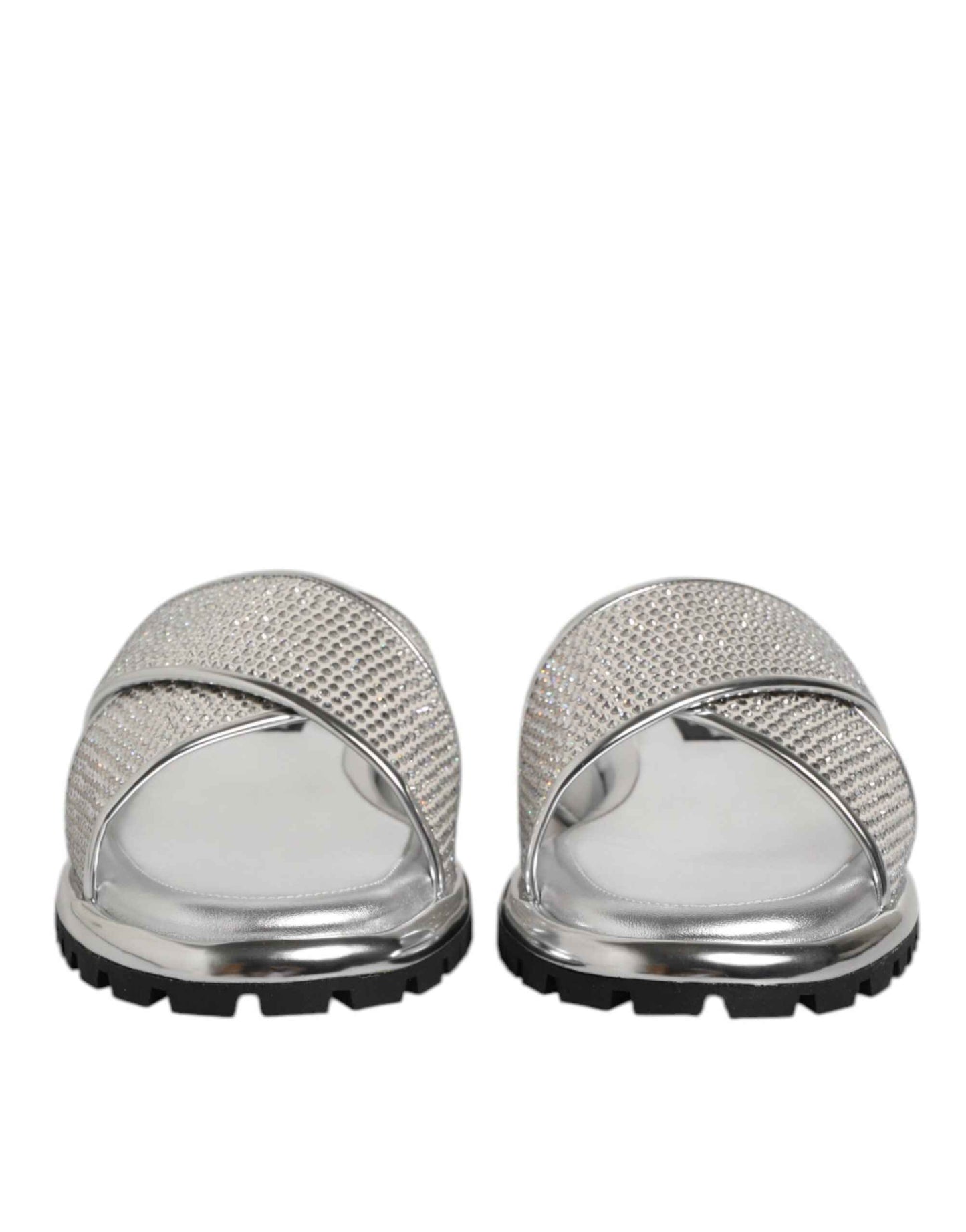 Dolce & Gabbana Strass Slides Kristallen Zilver Luxe