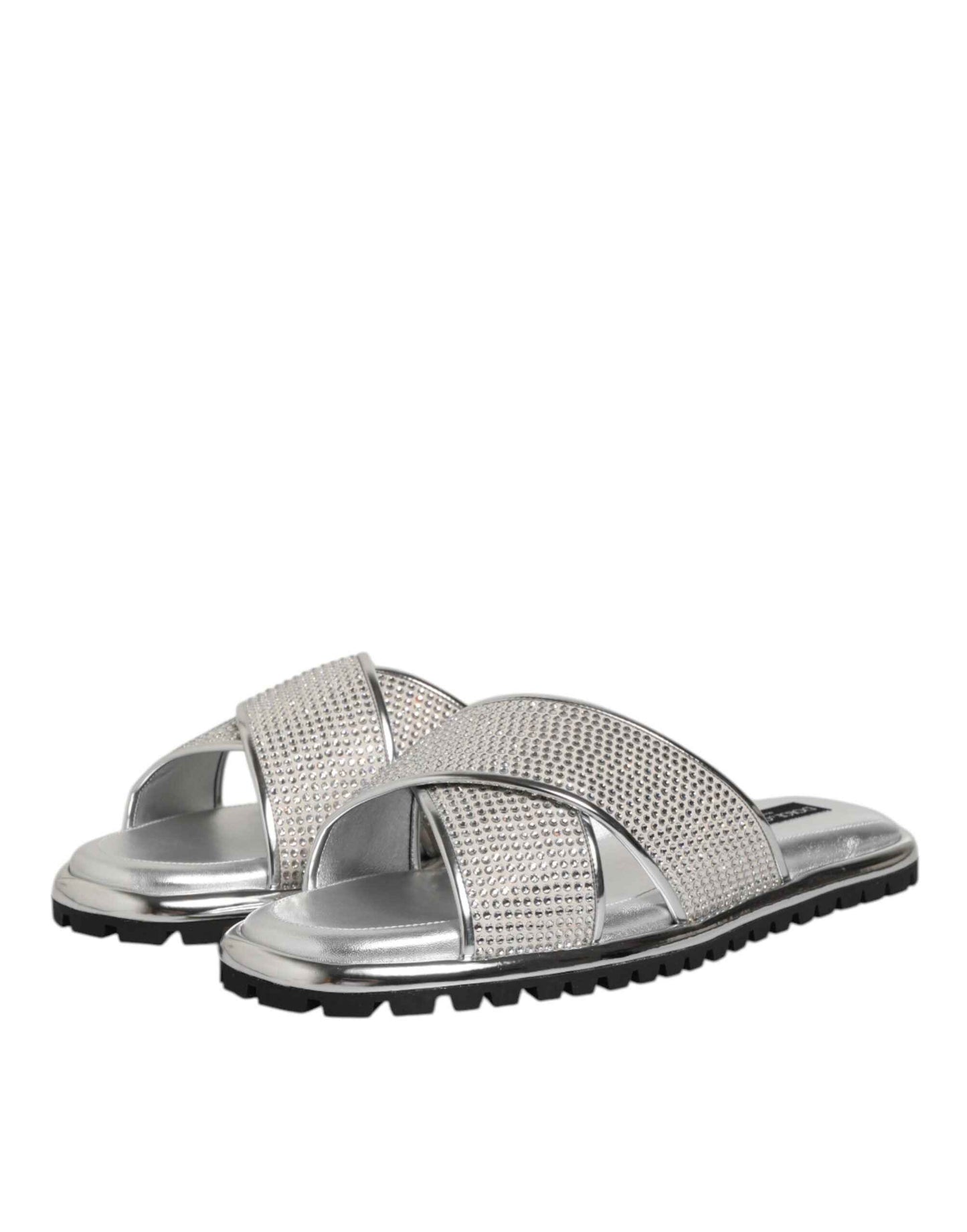 Dolce & Gabbana Strass Slides Kristallen Zilver Luxe