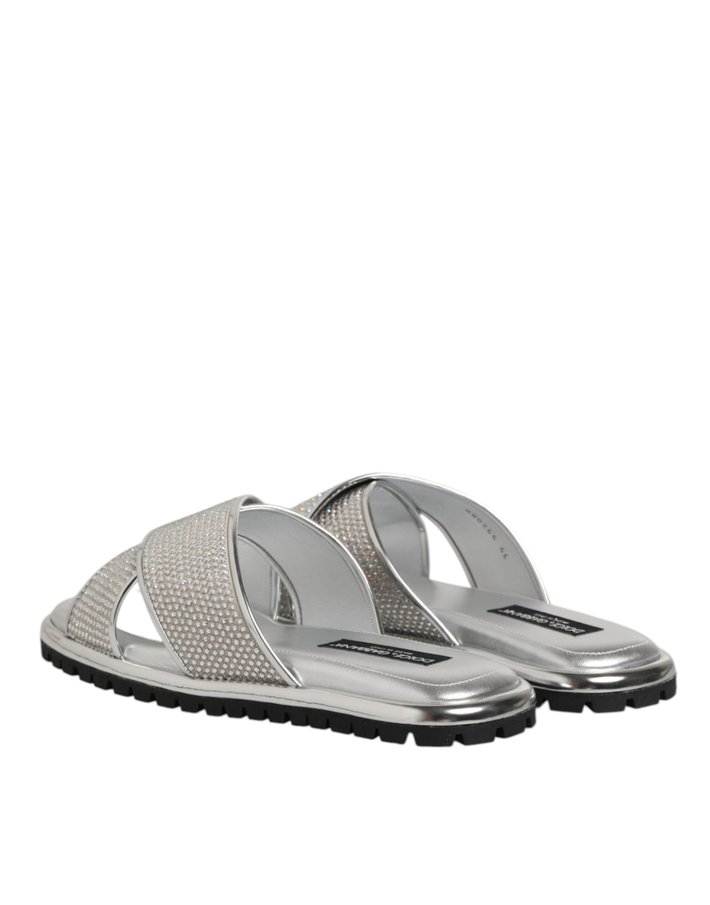 Dolce & Gabbana Strass Slides Kristallen Zilver Luxe