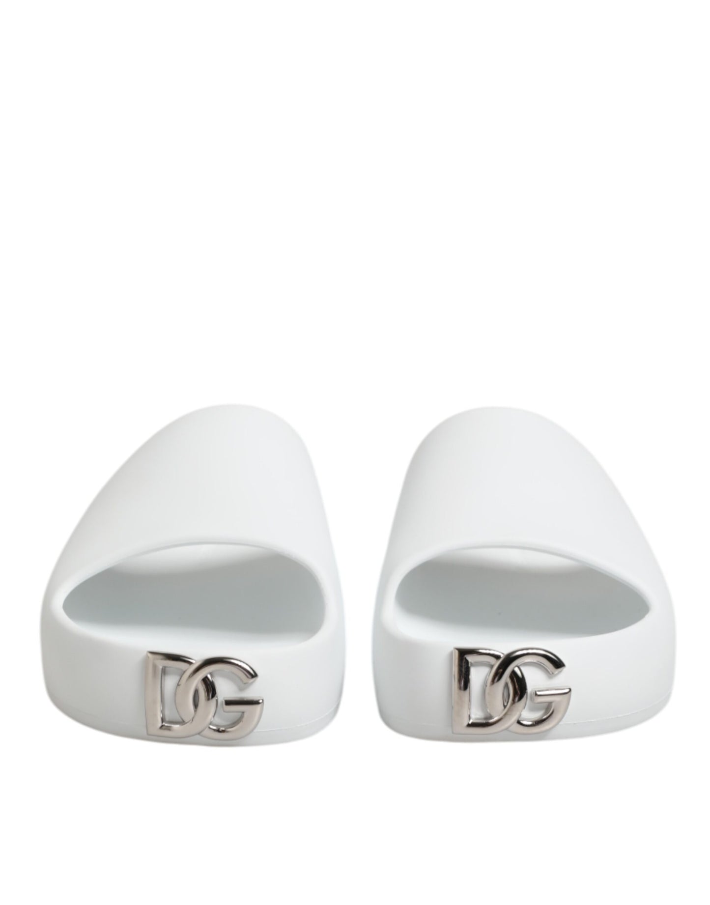 Dolce Gabbana Witte Logo Slides Sandalen Heren Strandkleding