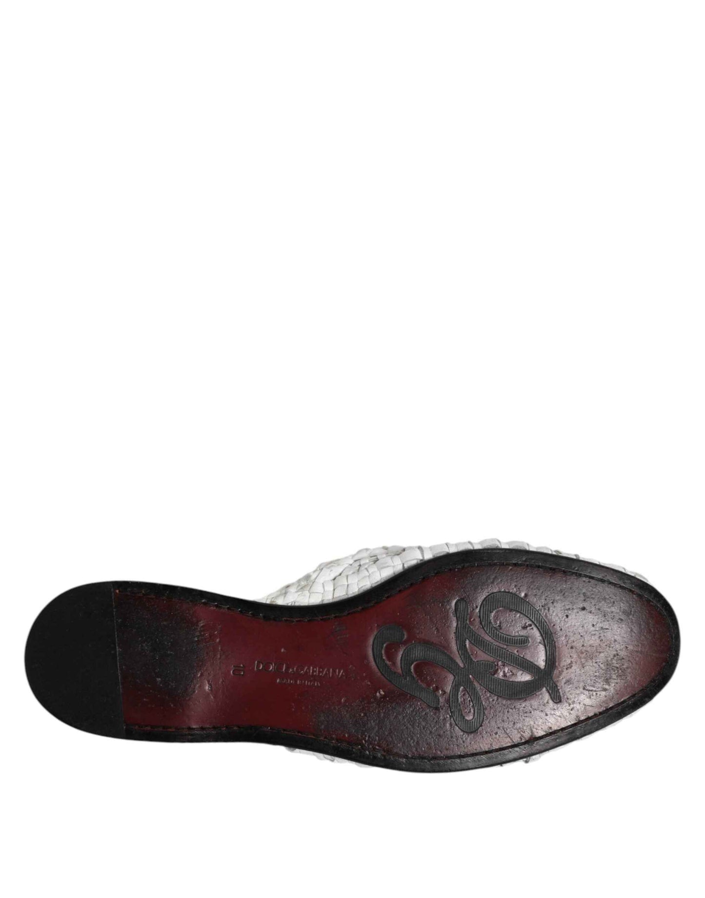Dolce & Gabbana Woven Slides Mules Luxe Wit Sandalen
