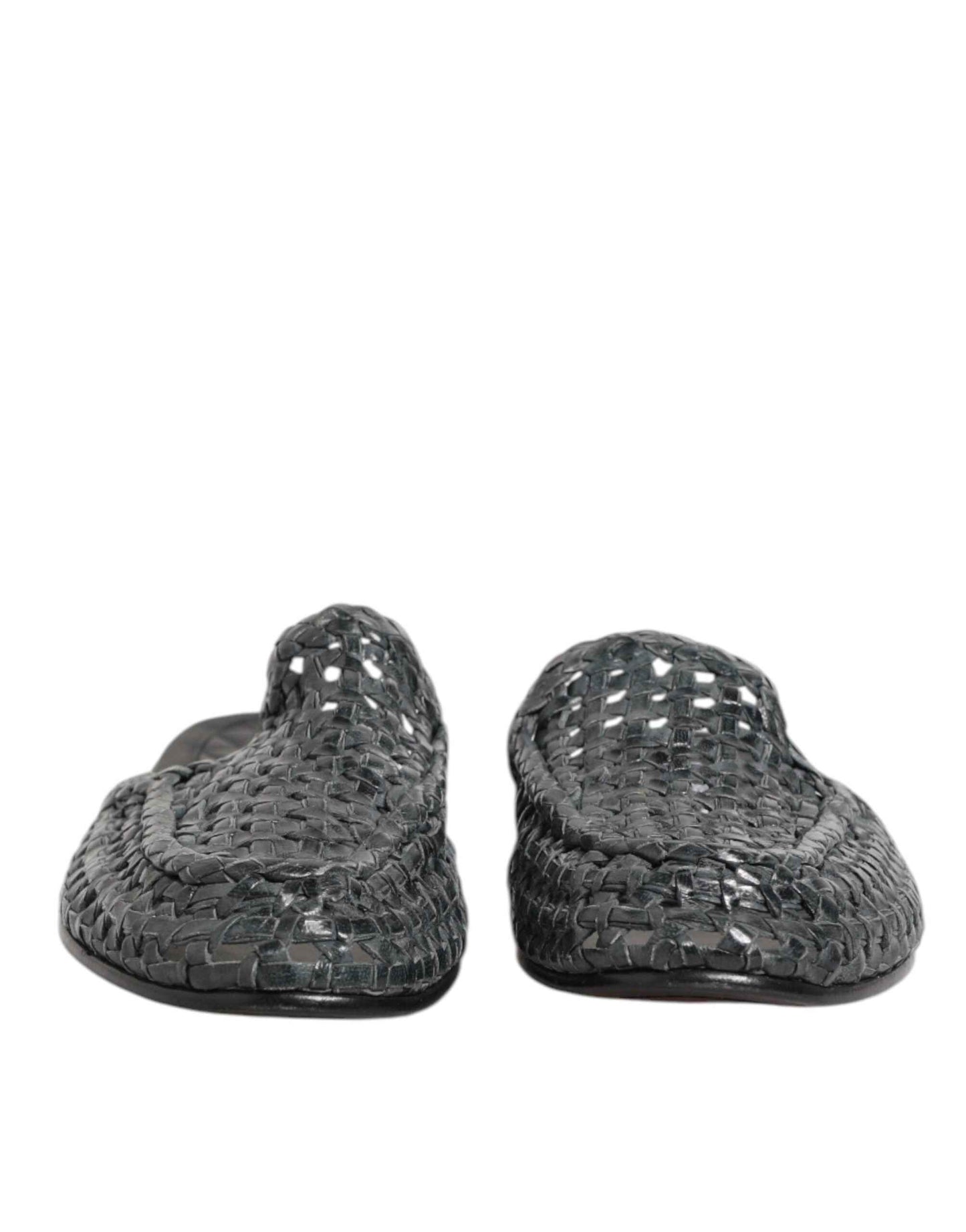 Dolce & Gabbana Blauwe Woven Slides Mules Voor Mannen