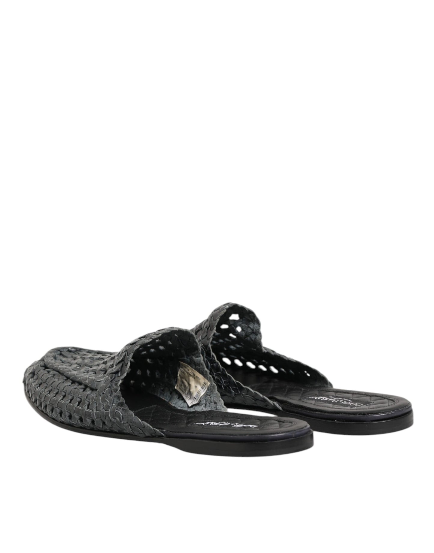 Dolce & Gabbana Blauwe Woven Slides Mules Voor Mannen