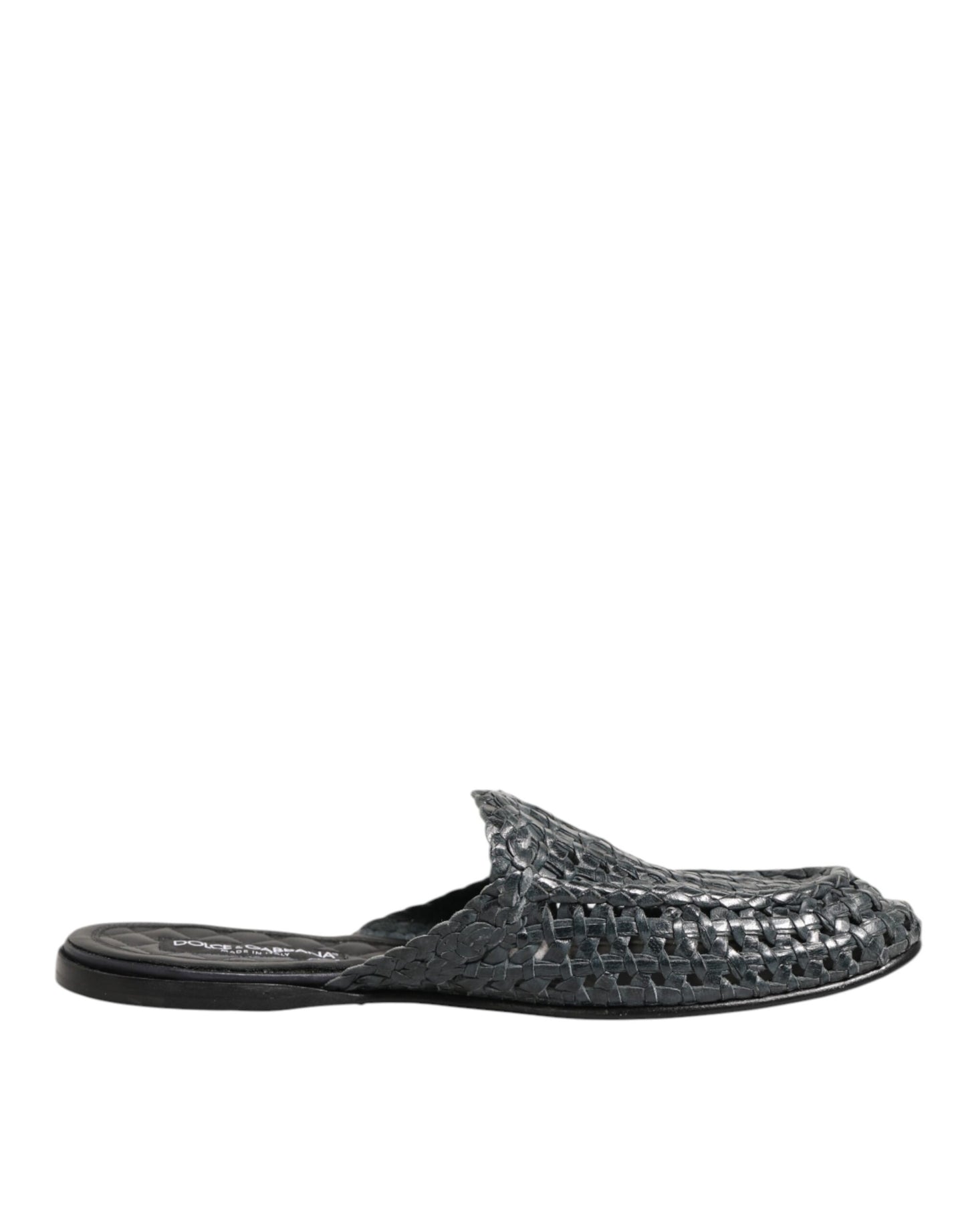 Dolce & Gabbana Blauwe Woven Slides Mules Voor Mannen