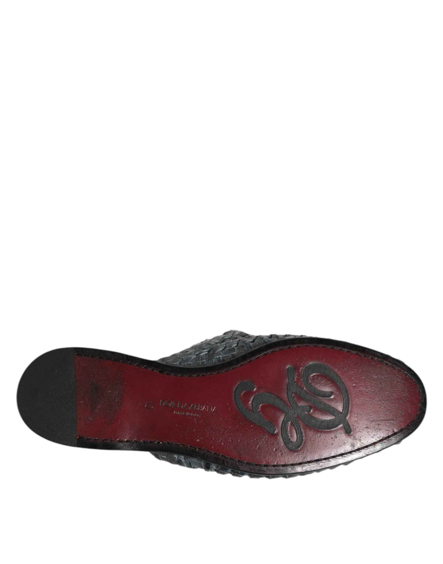 Dolce & Gabbana Blauwe Woven Slides Mules Voor Mannen