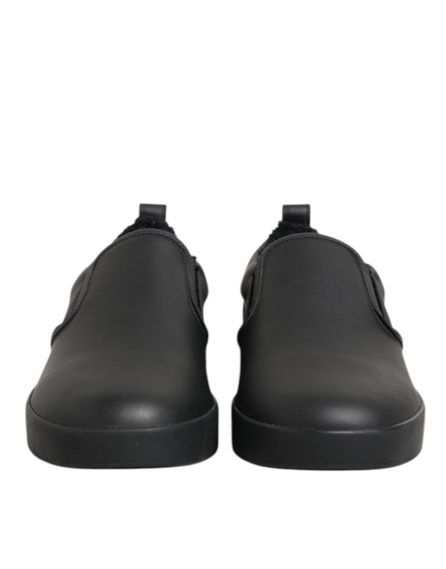 Dolce & Gabbana Leren Lage Sneakers Slip On Zwart Editie
