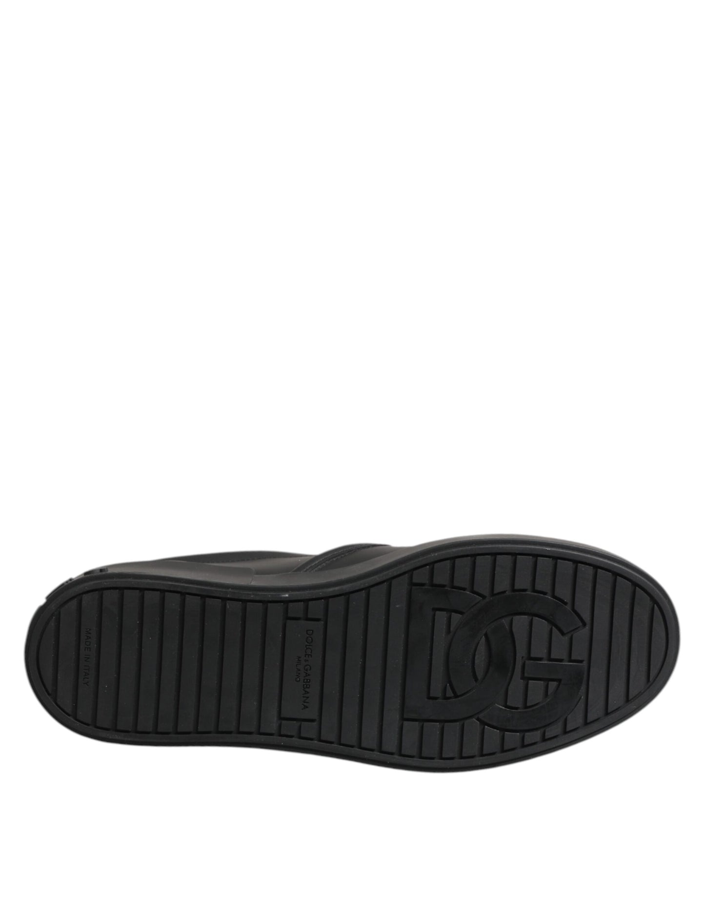 Dolce & Gabbana Leren Lage Sneakers Slip On Zwart Editie