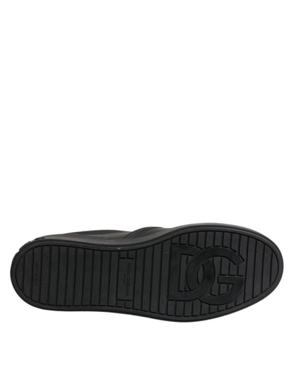 Dolce & Gabbana Leren Lage Sneakers Slip On Zwart Editie