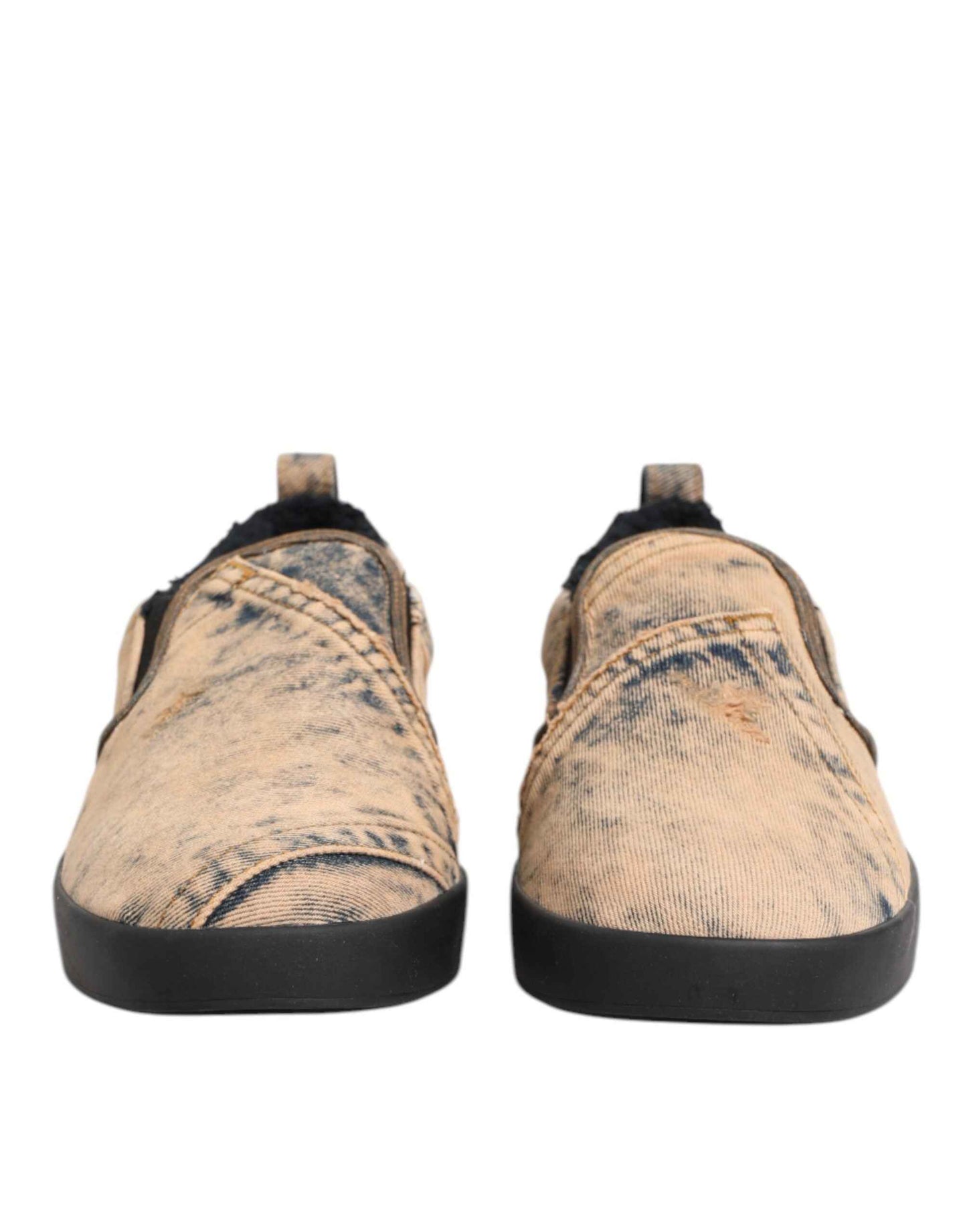 Dolce & Gabbana Katoenen Slip On Sneakers Beige Lage Top