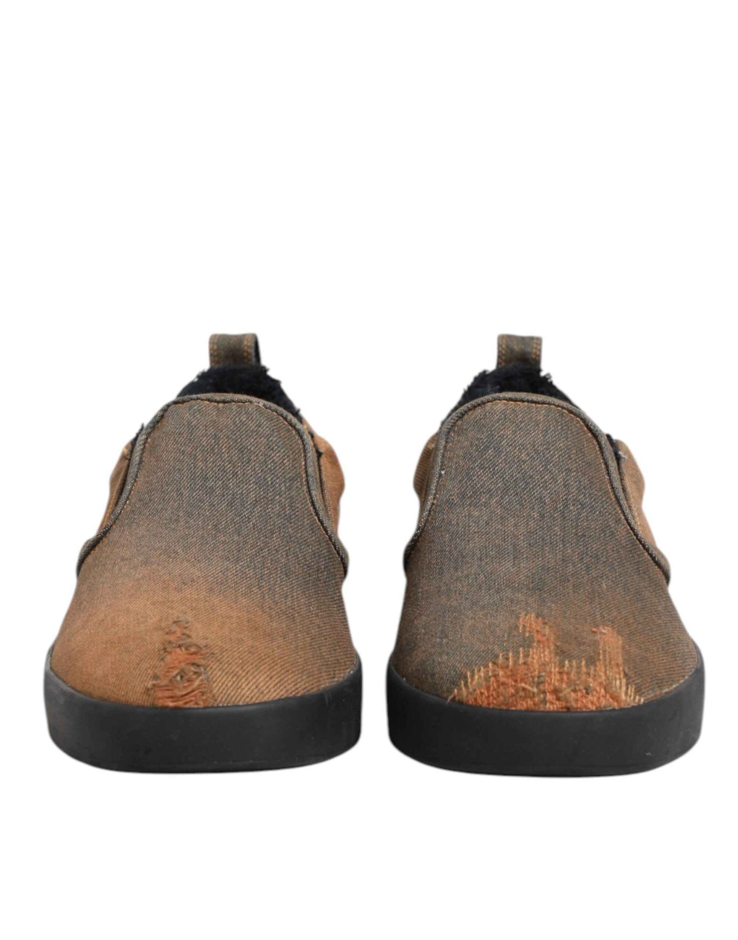Dolce & Gabbana Katoen Lage Top Slip-On Sneakers - Bruin