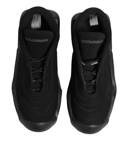 Dolce & Gabbana Wave Sneaker Zwart Lace Up Lage Top