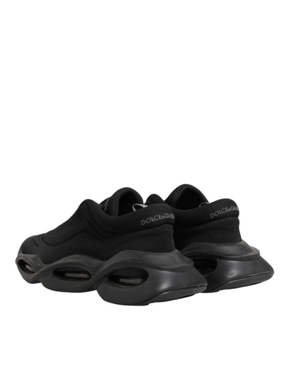 Dolce & Gabbana Wave Sneaker Zwart Lace Up Lage Top