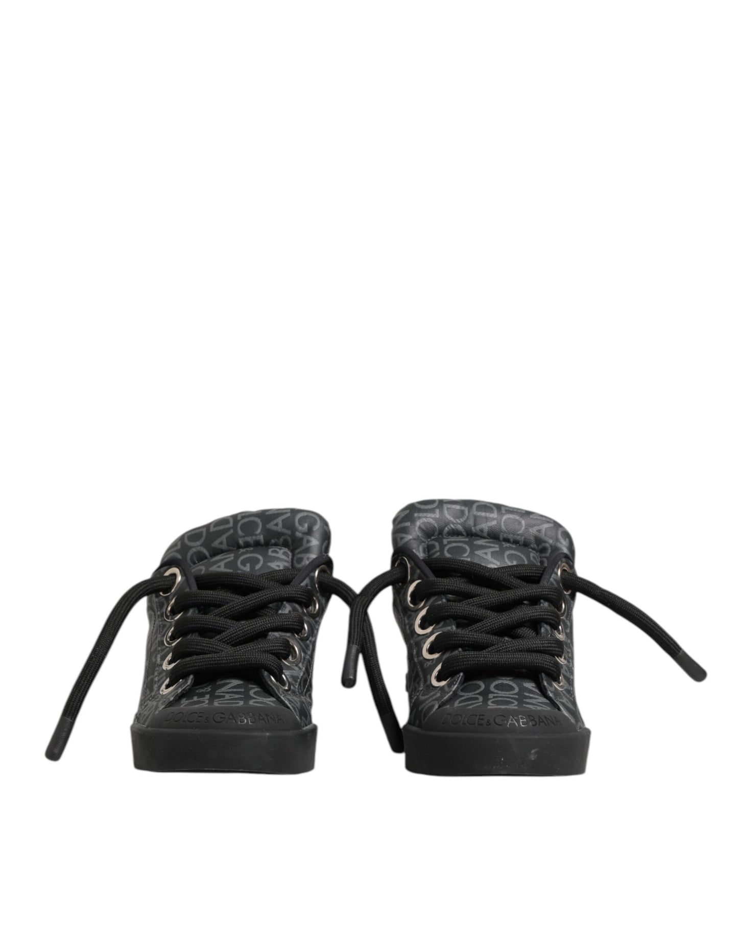 Dolce Gabbana Low Top Sneakers Cotton Denim Zwart Luxe