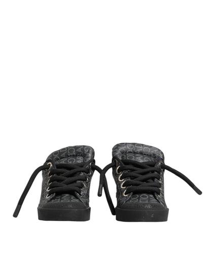 Dolce Gabbana Low Top Sneakers Cotton Denim Zwart Luxe