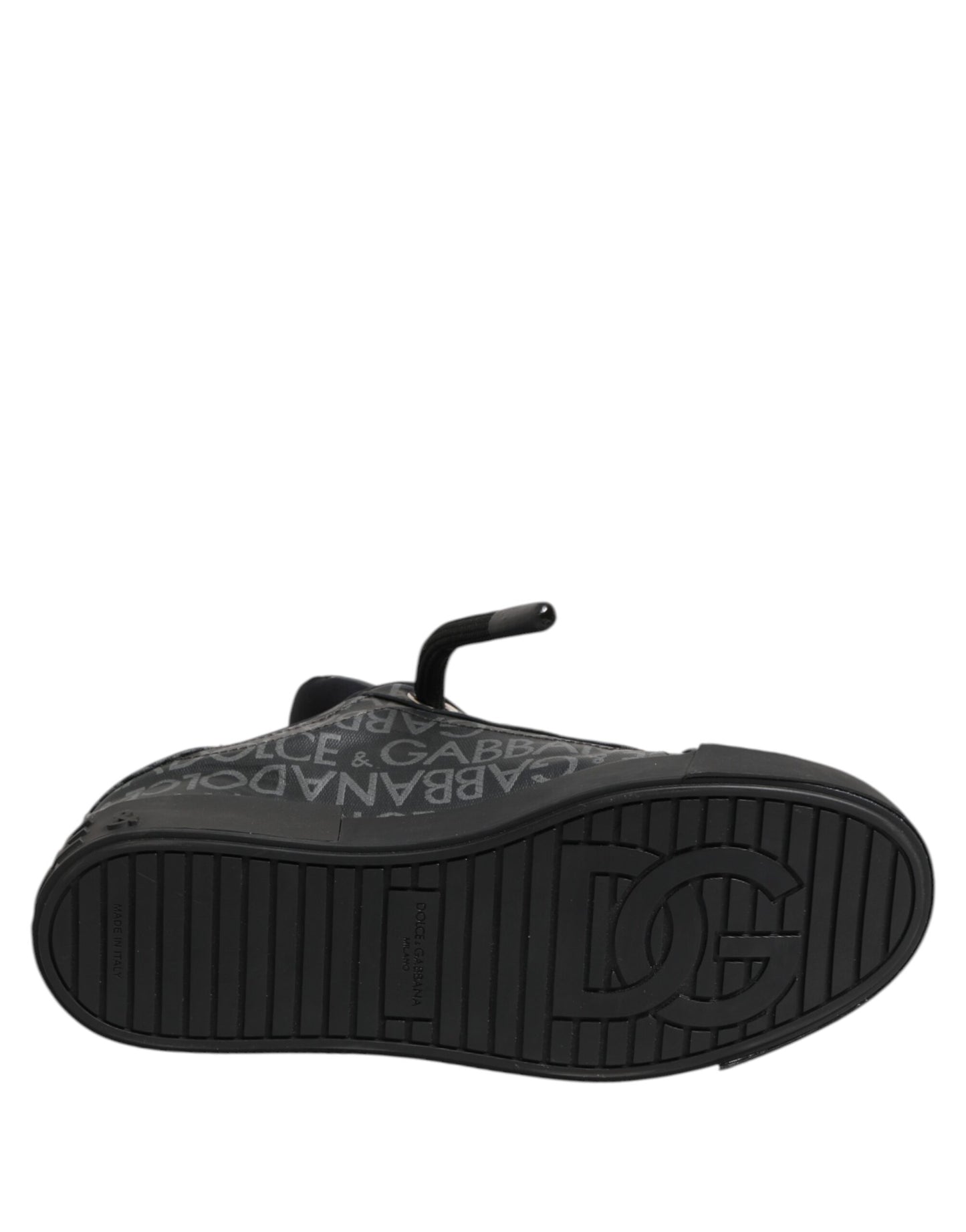 Dolce Gabbana Low Top Sneakers Cotton Denim Zwart Luxe