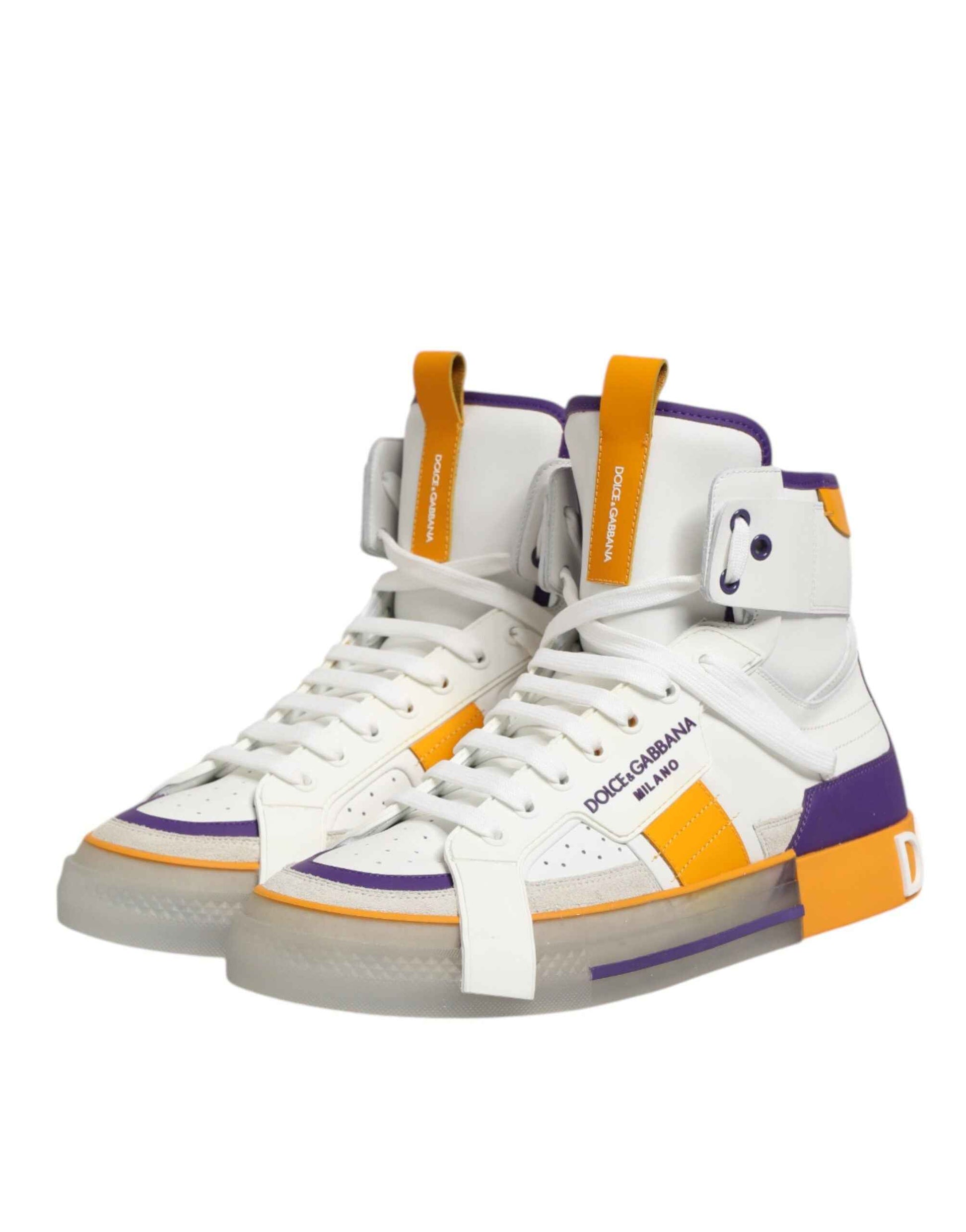 Dolce & Gabbana Hoge Top Sneakers Leer Veelkleurig Premium