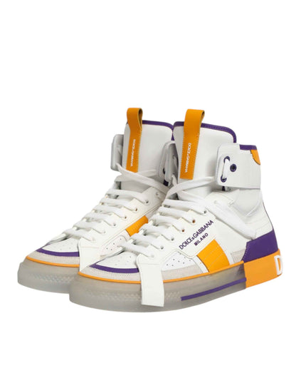 Dolce & Gabbana Hoge Top Sneakers Leer Veelkleurig Premium