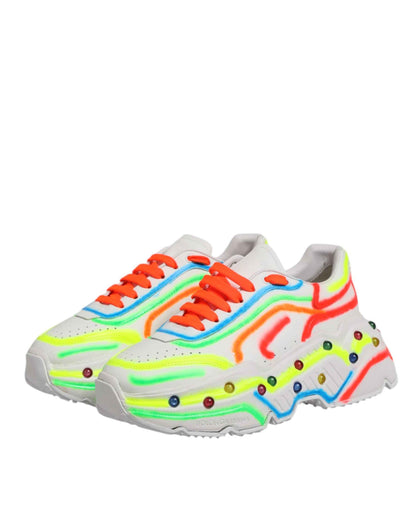 Dolce & Gabbana Daymaster Sneakers Leer Low Top Multicolor